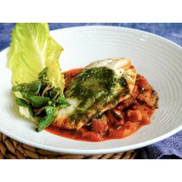 Bistro Chef - Sea Bass Fillets with garlic butter & ratatouille - Serves 1